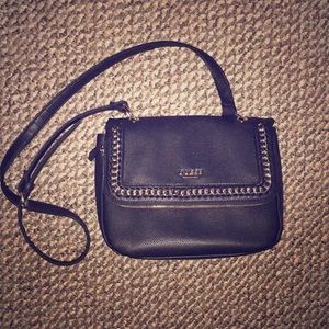 Guess black leather satchel